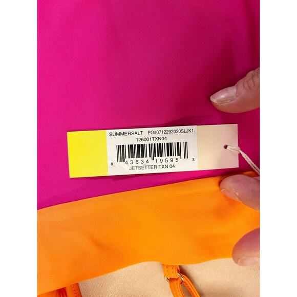 SUMMERSALT One Piece Swimsuit  The Jetsetter Hibiscus Tangerine Pink UPF 50+ 4 - Picture 8 of 10